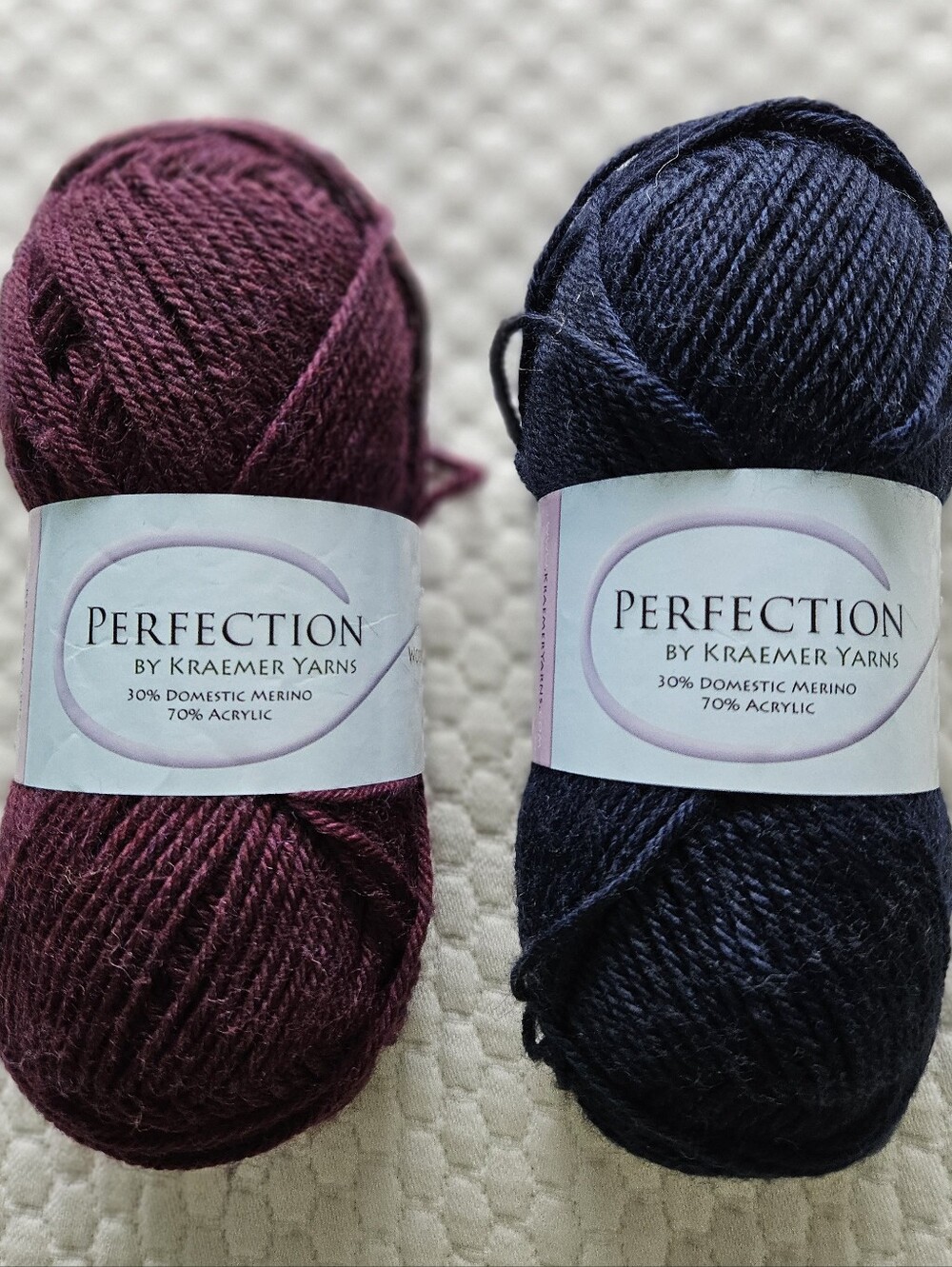 Perfection by Kraemer Yarns - Burgundy & Navy Merino Blend Yarn
